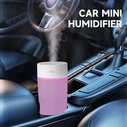 Vehicle Mounted Mini Ultrasonic Air Humidifier Portable Spray USB Essential Oil Diffuser 260ml Aroma Diffuser with lights