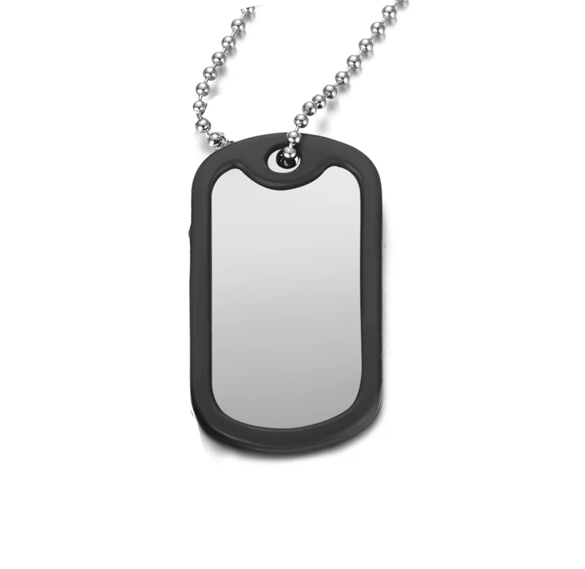 Personalized Stainless Steel Dog Military Army Tags Customized Laser Engraved Name Character Photo Picture Bead Chain Necklace