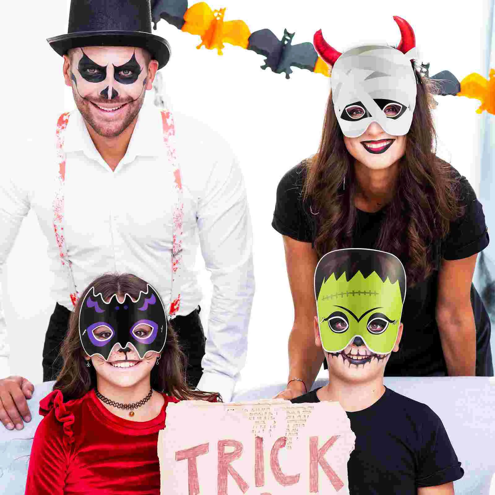 9 Pcs Halloween Masks 9-piece Set with Elastic Cord Prop Unique Kids Face Women