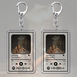 Popular Female Singer Keychains for Women Accessories Bag So Close To What Album Songs Playlist Code Keying Jewelry Fans Gifts