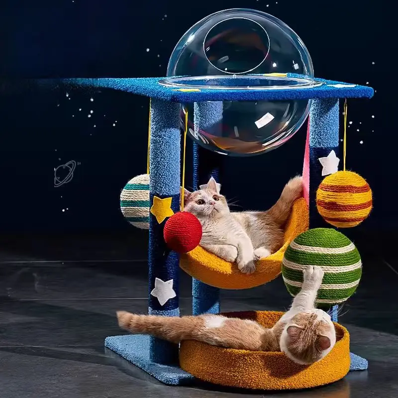 

Cat Bed, Cat Climbing Frame, Cat Toys, Four Seasons Universal Space Capsule, Sky-high Scratching Post, Large Luxury
