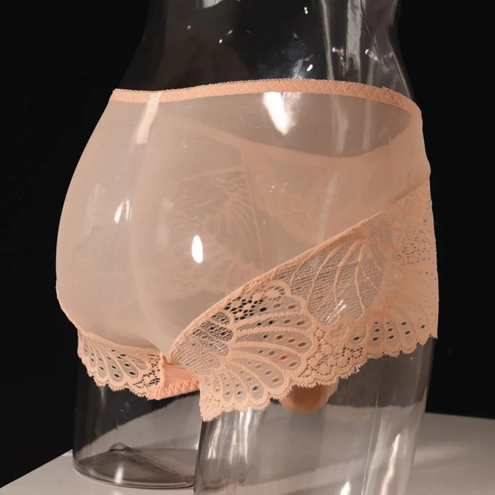 Celana dalam Lingerie pria, dalaman Bikini tipis renda seksi dengan lengan