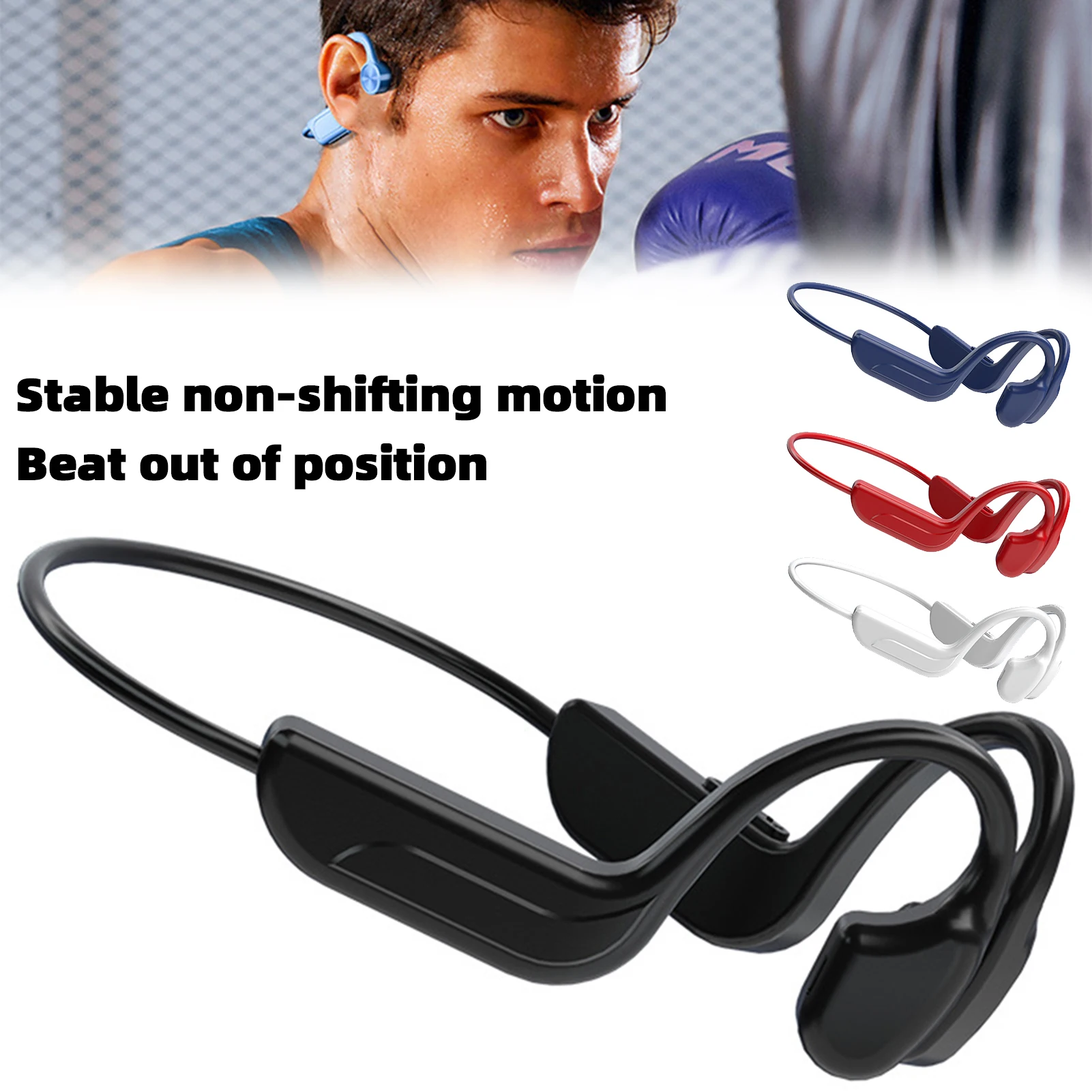 Bone Conduction Earphones Bluetooth Wireless IPX8 Waterproof MP3 Player Hifi Ear-hook Headphone With Mic Headset For Swimming