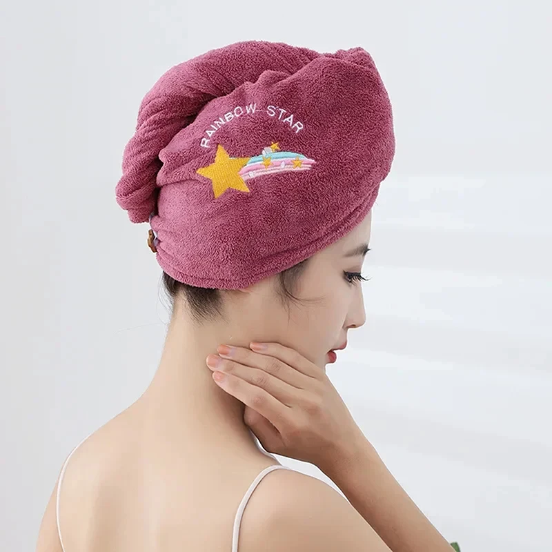 NEW Soft Microfiber Towels Shower Cap Towel Bath Hats For Women Dry Hair Cap Quick Drying Soft For Lady Turban Head Girl Towel