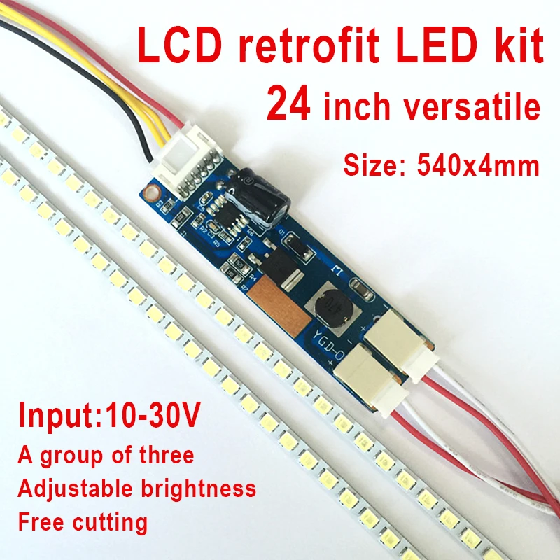 5sets of Universal LED Backlight Lamps Update Kit For LCD Monitor Strips Support To 24\'\' 540mm