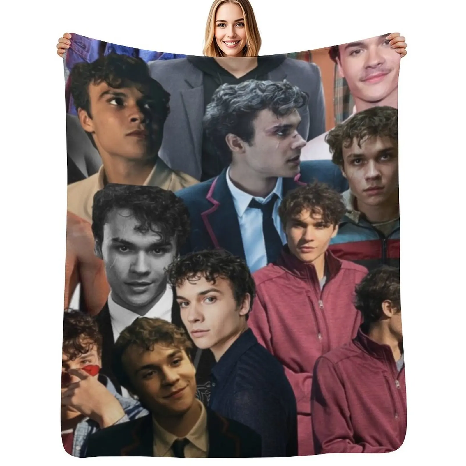 

benjamin wadsworth photo collage Throw Blanket Decorative Sofas Thin Flannel Fabric Moving Blankets