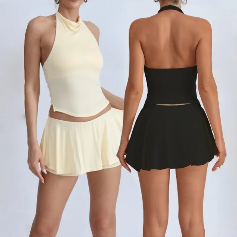 

Women's Slim Fit Yoga Set Nude and Beautiful Back Anti Glare Quick Drying Exercise Set Outdoor Running and Leisure Fitness Suit