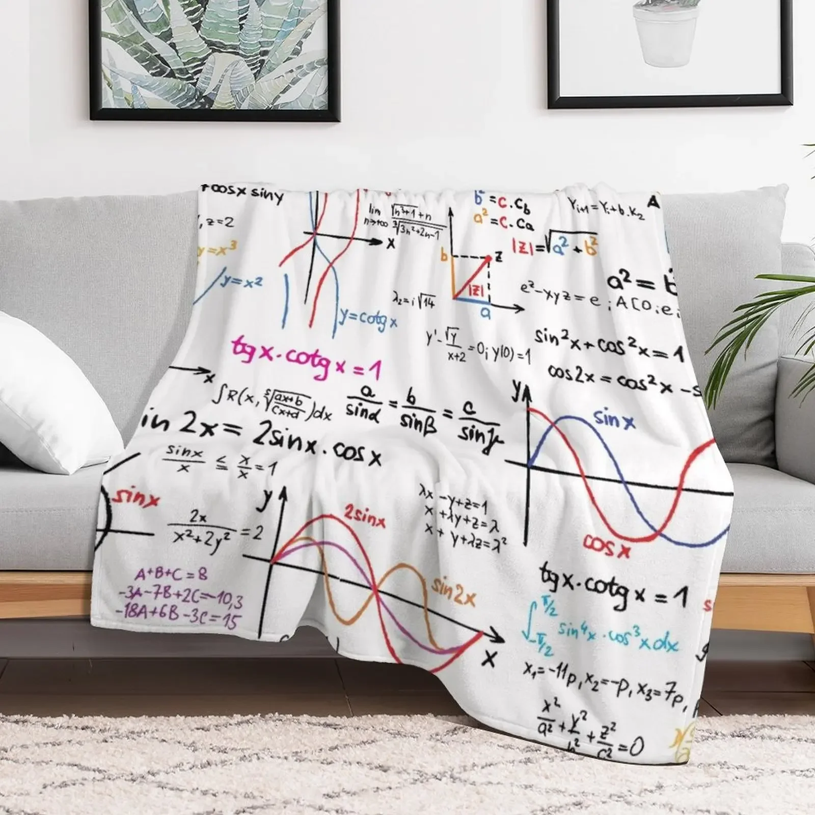 Mathematics Formulas Numbers Throw Blanket Spring Fall Cozy Throw Blanket for Couch
