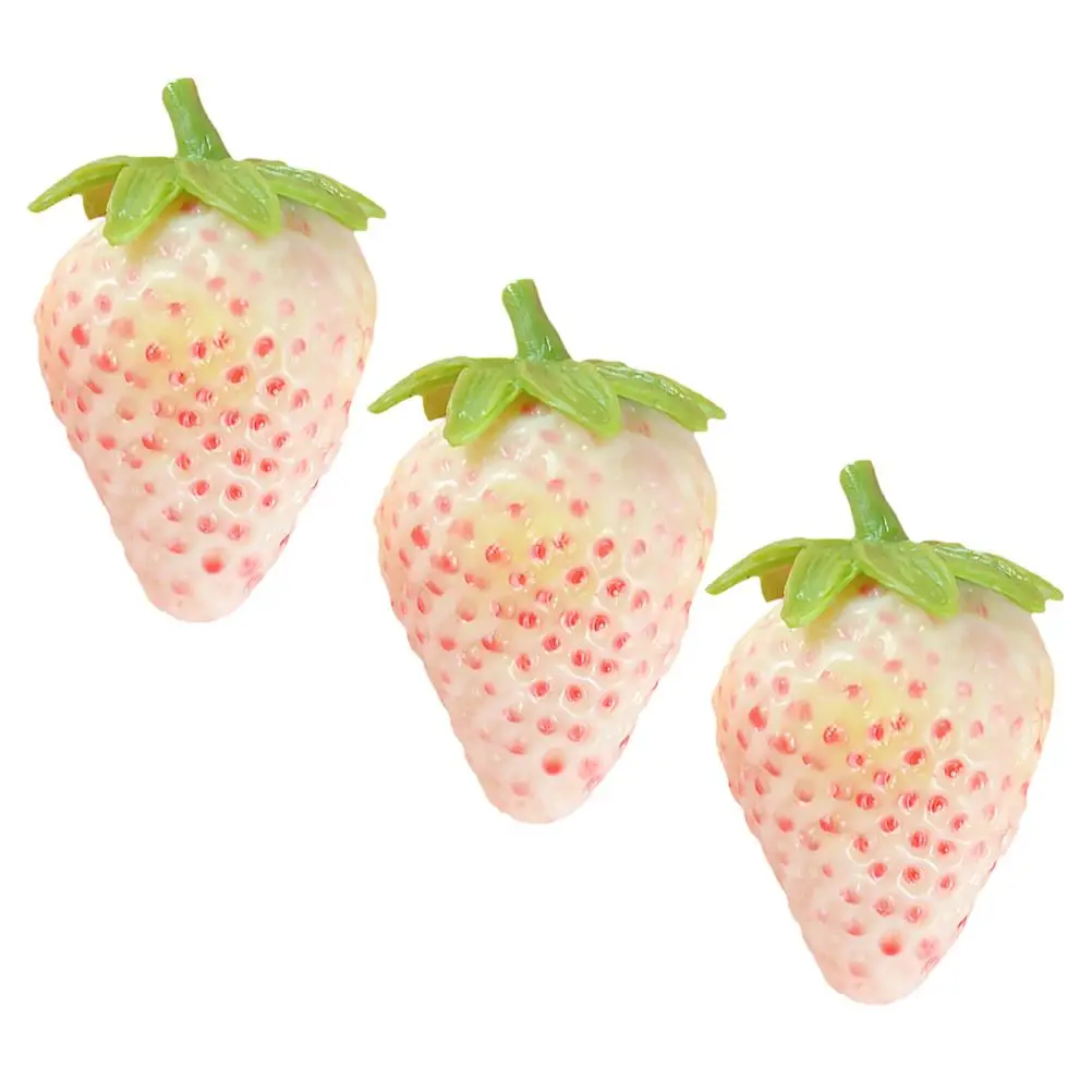 

3pcs Simulated Strawberry Artificial Fruits Decor Lifelike Fake Strawberries for Home Party Display Montessori Toys