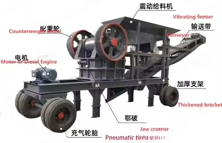 OEM Hammer Crusher Machine Mobile Rock Crushing Hammer Crusher Mobile Hammer Mill Stone Crusher Machine