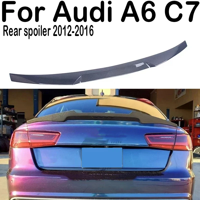 

For 2012 13 14 15 16 Audi A6 C7 M4 Style Car Rear Trunk Lid Lip Body Kit Spoiler Wings Carbon Accessories