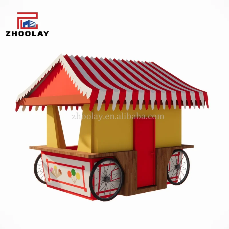 Custom.Mobile الغذاء وجبة خفيفة عربة الفاكهة الفردية تاكو هوت دوج المشروبات عربة اليد الحلوى بيع عربة الأطفال بارك #5