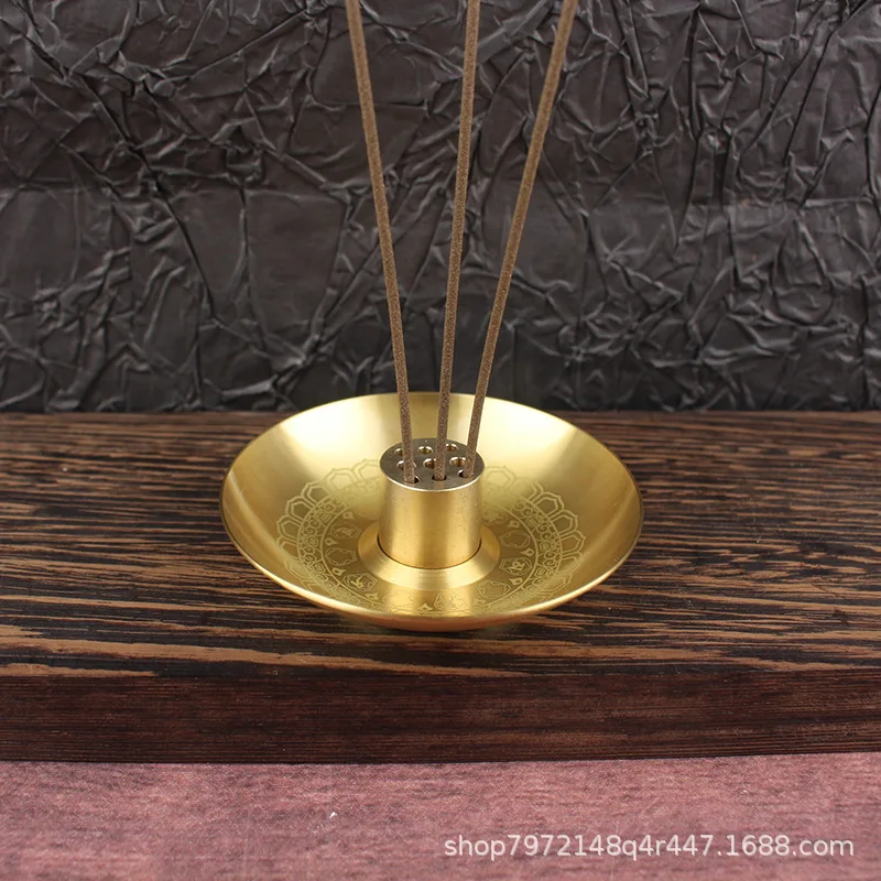 Brass Nine- Holder Gourd Stand Burner Tray Sandalwood Incense Seat Agarwood Multi-Hole House