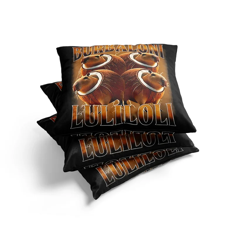 Aertemisi 18 ''x 18'' Burbaloni Lul Baina الإيطالية Brainrot ساحة رمي وسادة وسادة تغطي أكياس سادات 45 سنتيمتر x 45 سنتيمتر