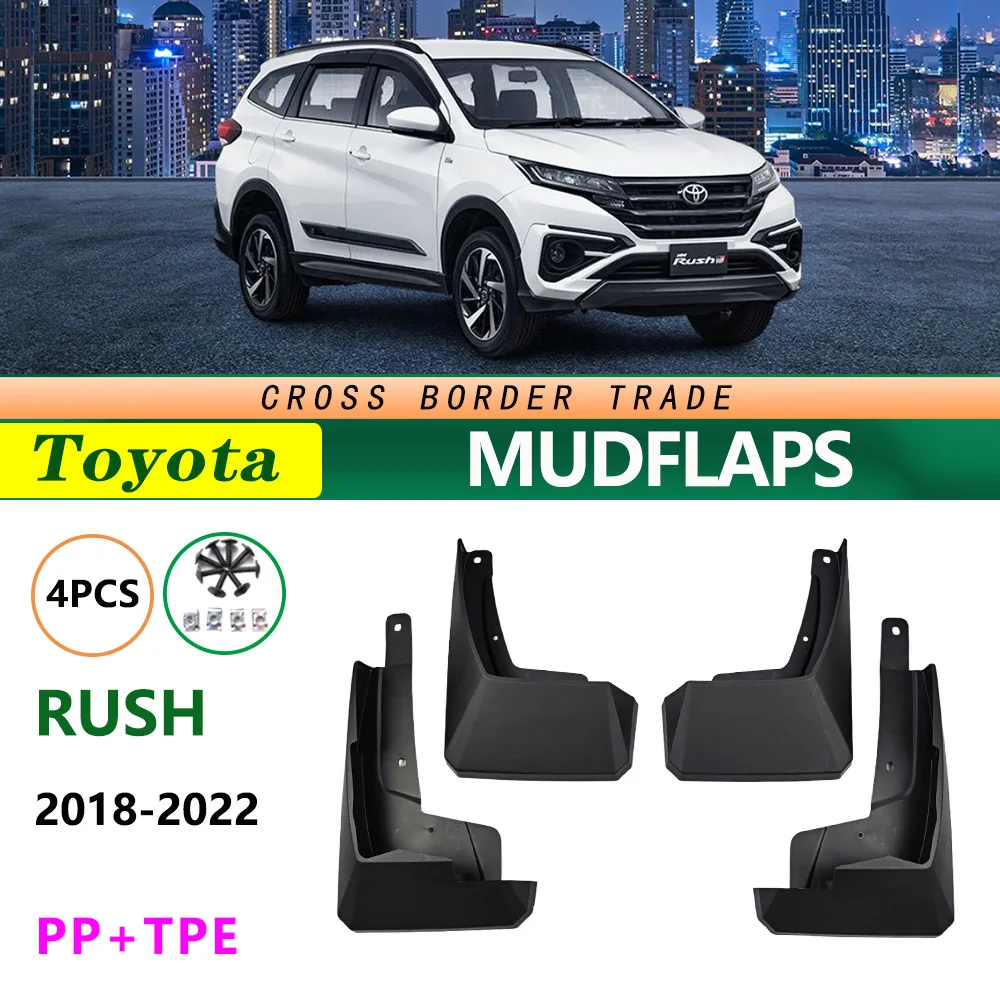 

For 18-22 Toyota RUSH car parts, front and rear tire modification, mudguard and leather tile,Front Rear Flares Splash Guards