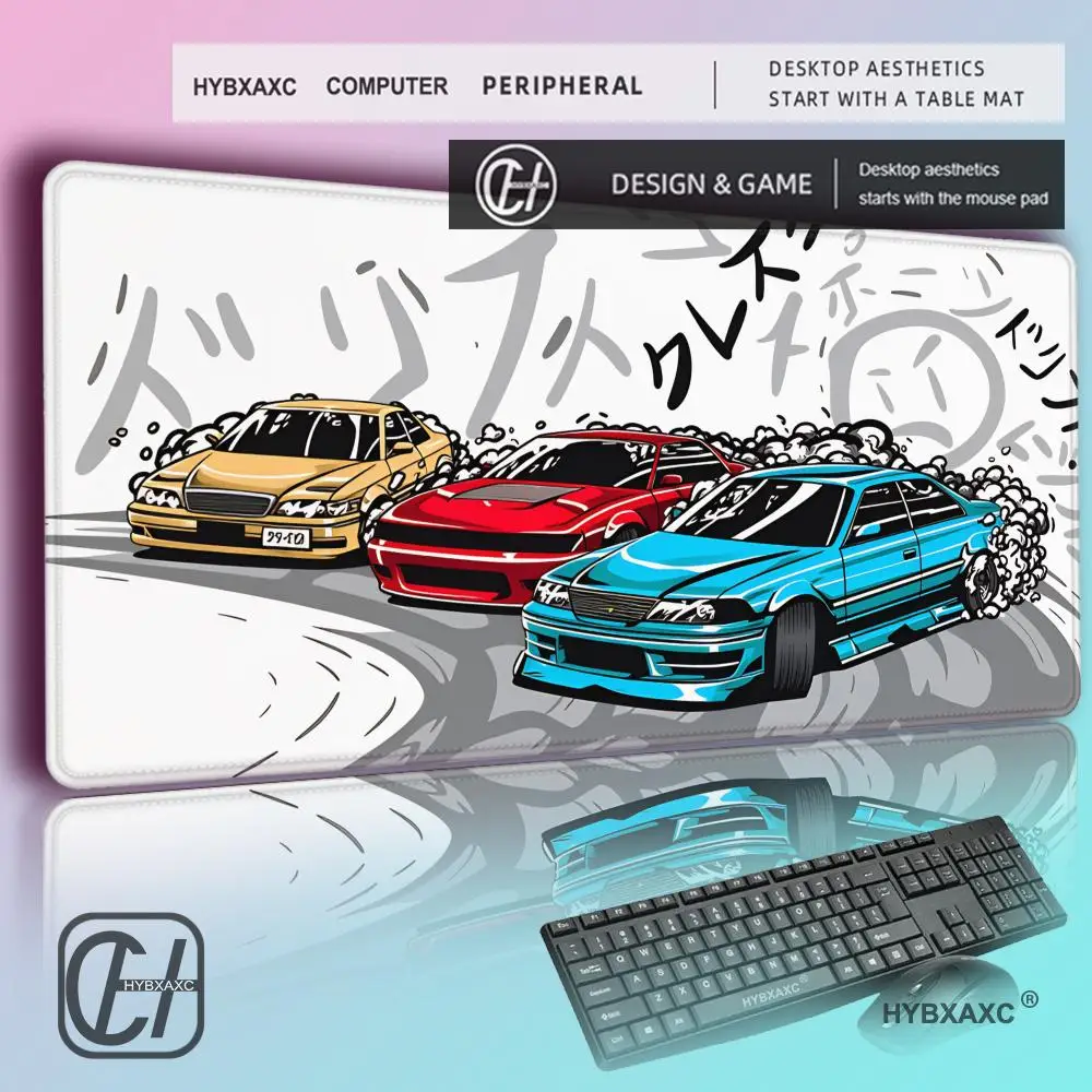 

HYBXAXC Drifting Cars Mouse Pad Computer Desk Mat Rubber Non-Slip Perfect Unique for Friends Teens Girlfriend Boyfriend Workers