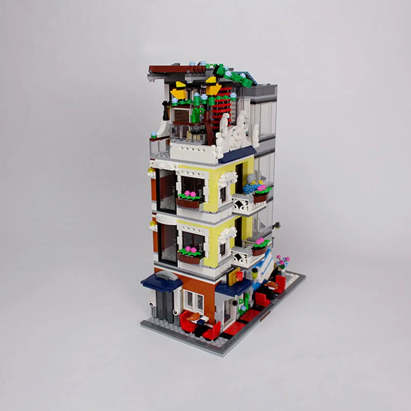 1803pcs MOC Pet Shop Cafe Modular Architectural Model DIY Model Building Blocks Birthday Toys Gift