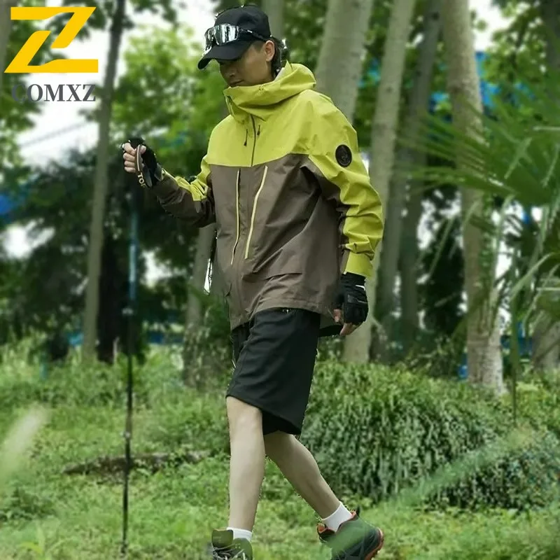 COMXZ مقنعين الرجال سترة التخييم في الهواء الطلق مقاومة للرياح ارتداء مقاومة دراجة نارية معطف عادية مصباح الصيد الخريف الرجال ملابس خارجية #1