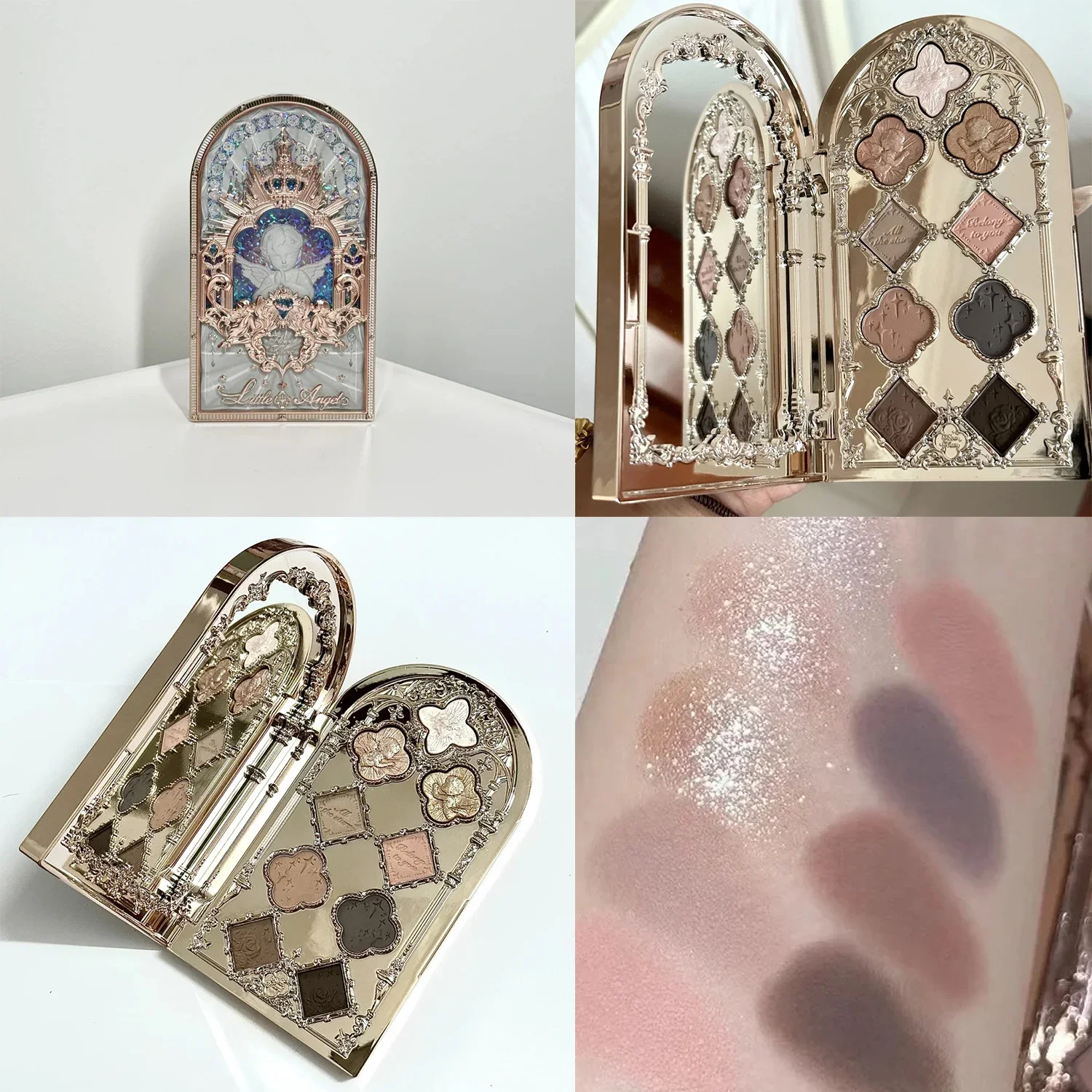 

Flower Knows Little Angel Eyeshadow Palette 9 Colors Matte Shimmer Glitter Long Lasting High Pigment Vegan Cruelty Makeup