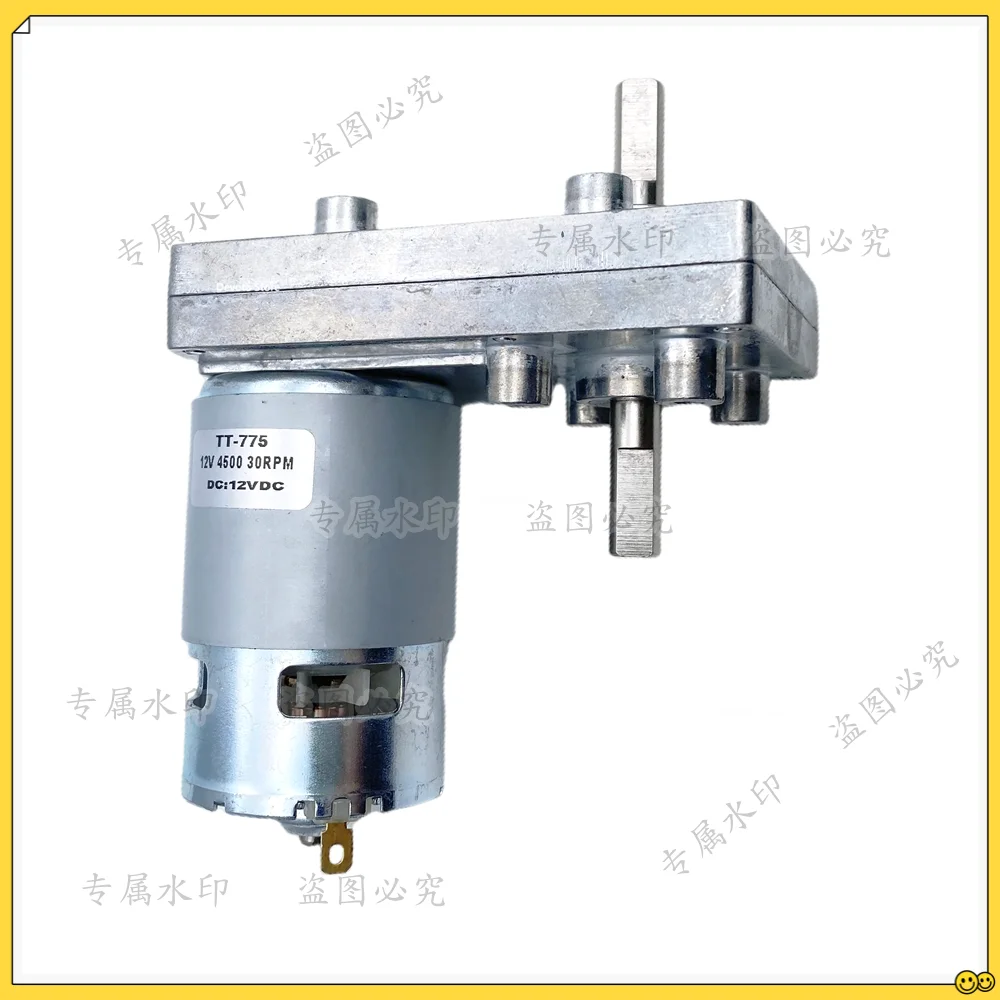 

Square DC Reducer Motor TT-775 6V 12V 24V Double-Hollow shaft High Torque Gear Motor DC 3-30V CW CCW Engineering Design DIY