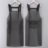 Fashion PVC Kitchen Apron Waterproof Oil Resistant Work Apron Transparent Black Dirt-Proof Cleaning Aprons