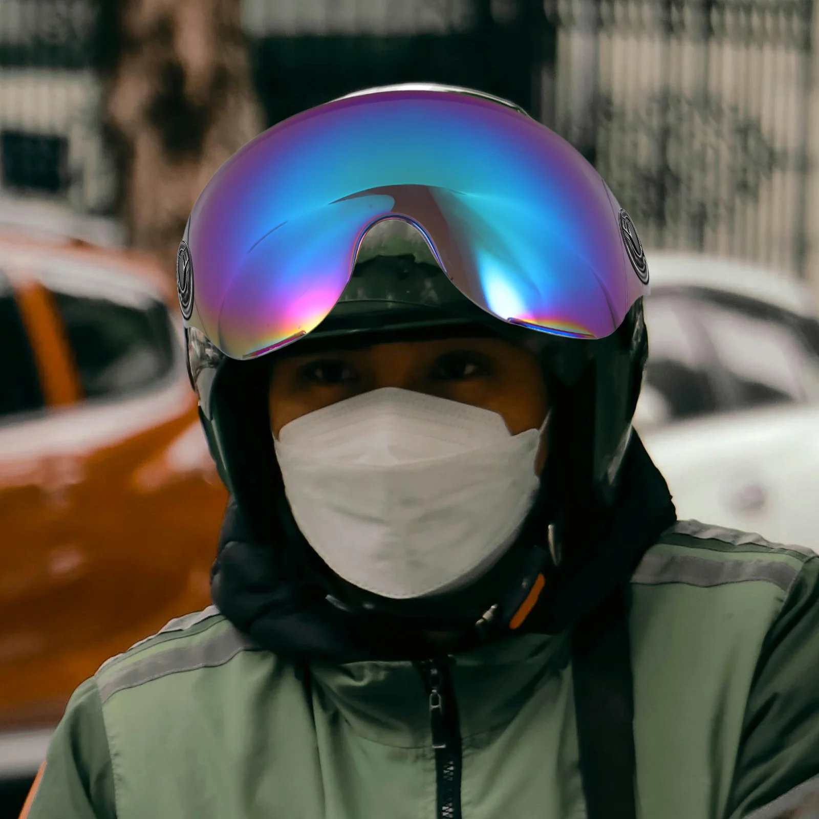 

High Transparency Motorcycle Visor Replacement Impact Resistant For Night Riding Lightweight Windproof