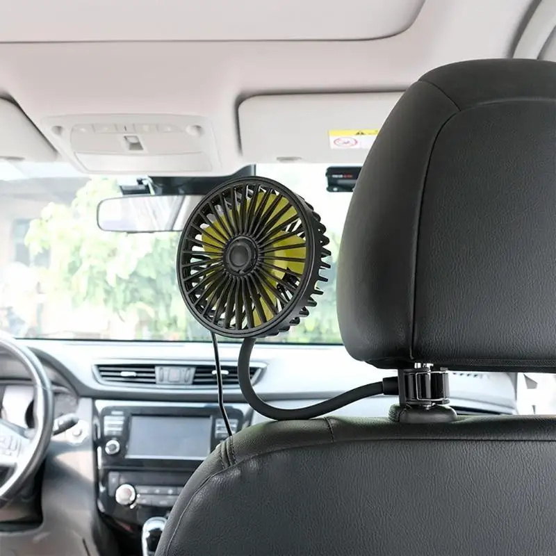 

X6HA 2 in1 Universal Car Back for Seat Headrest 3 Speed 5V USB Fan With Switch Air Cooling Fan for Car Truck SUV Boat Auto Ho