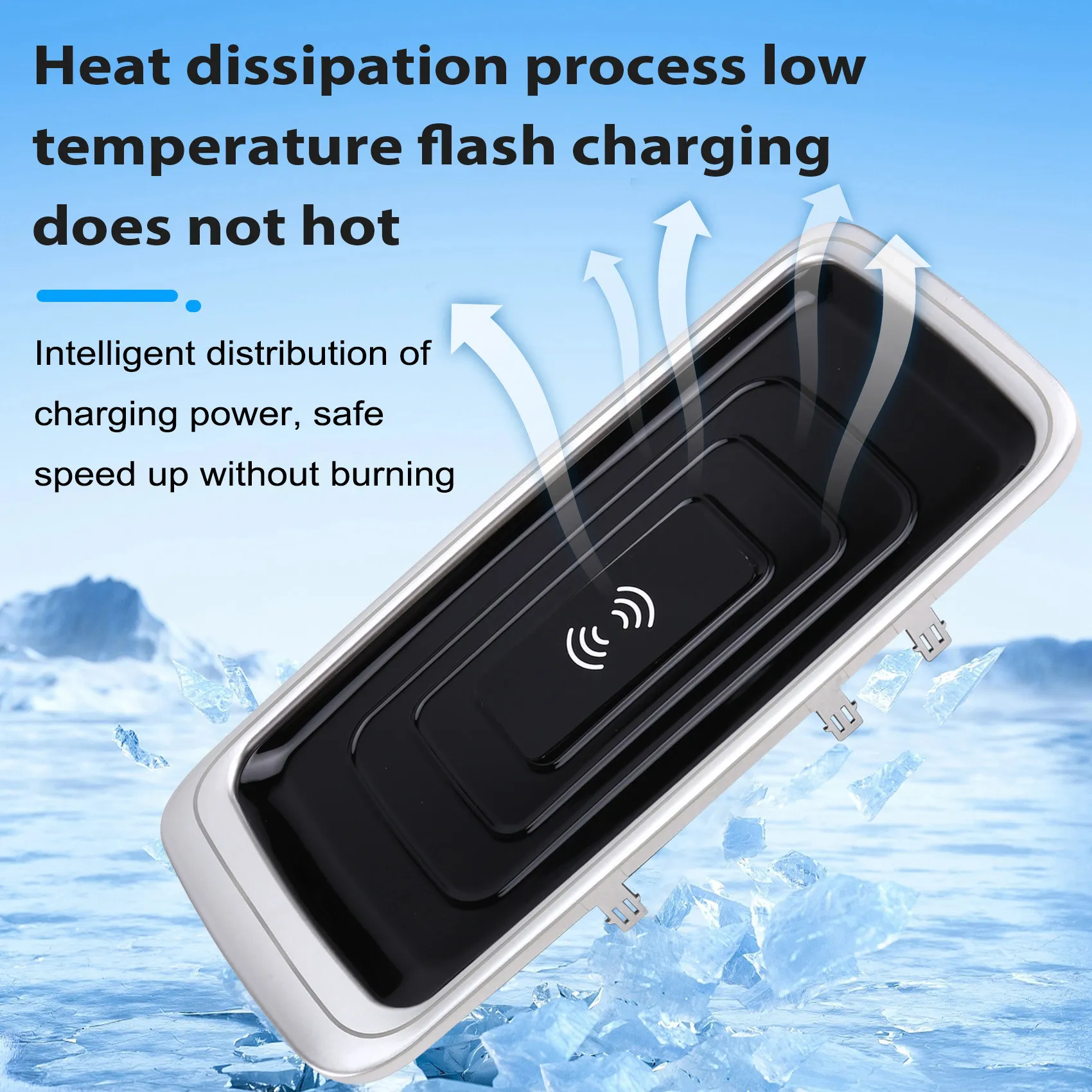 

Car Wireless Charger 15W Fast Phone Charging Panel Adapter V-Class Wireless Charger