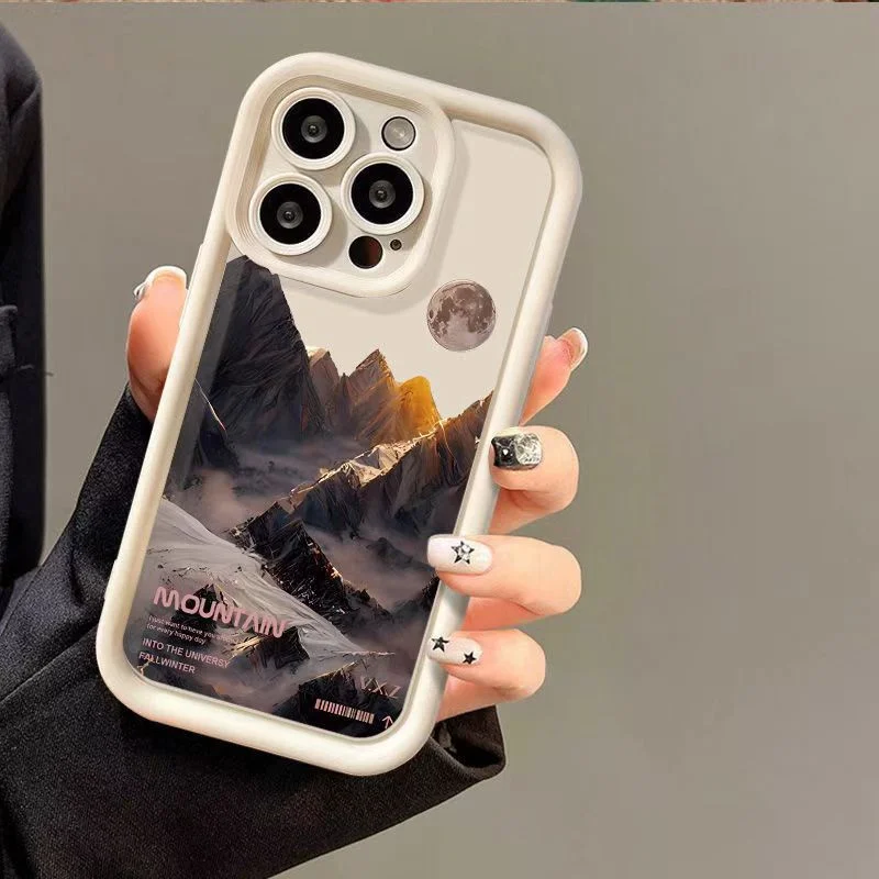 Mountain Lakes Landscape Silicone Phone Case for IPhone 16 15 14 11 12 13 Pro XS Max Soft Cover 7 8 Plus X XR SE 2020 2022 Funda