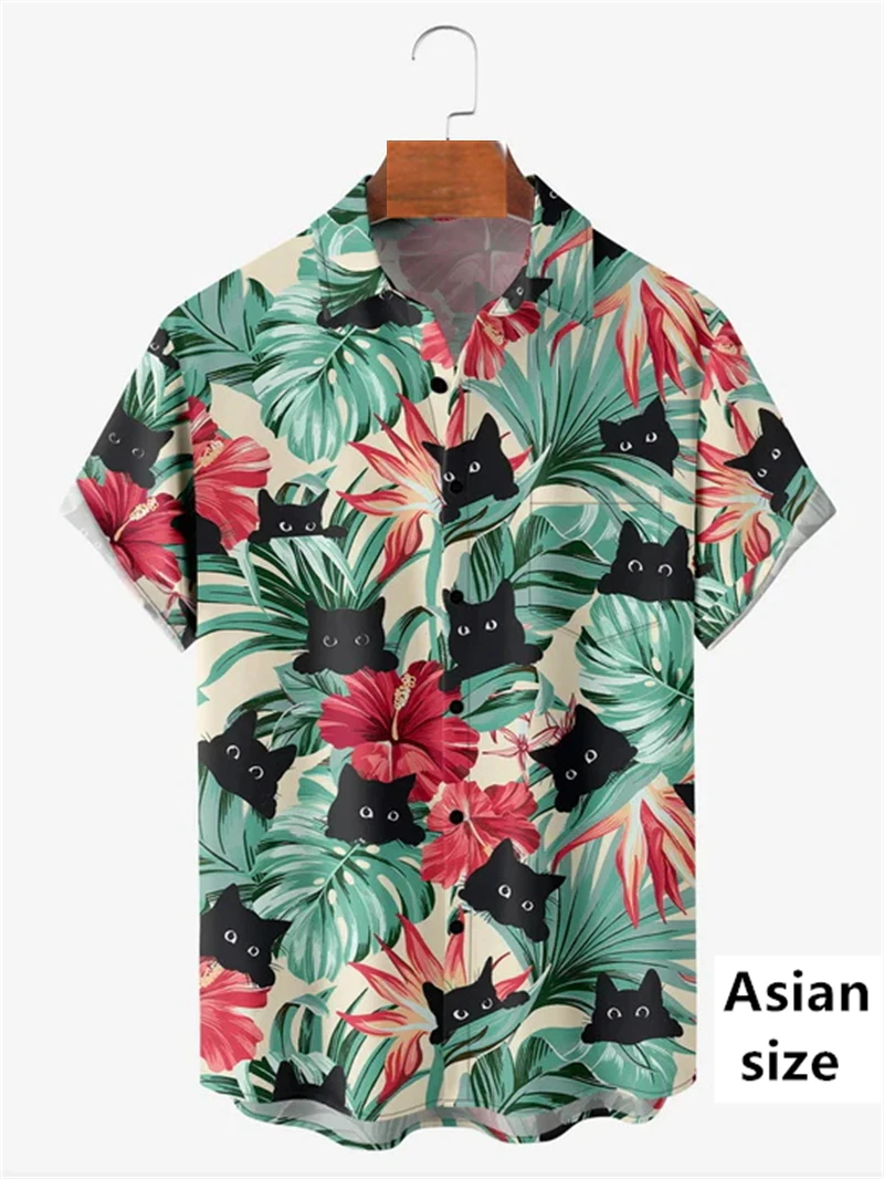 

Men's Hawaii Shirt 3D Beach Tropical Style Pattern Funny Short Sleeve Womens Clothes Blouse 2025 New Hot Sale Floral Y2k Tops