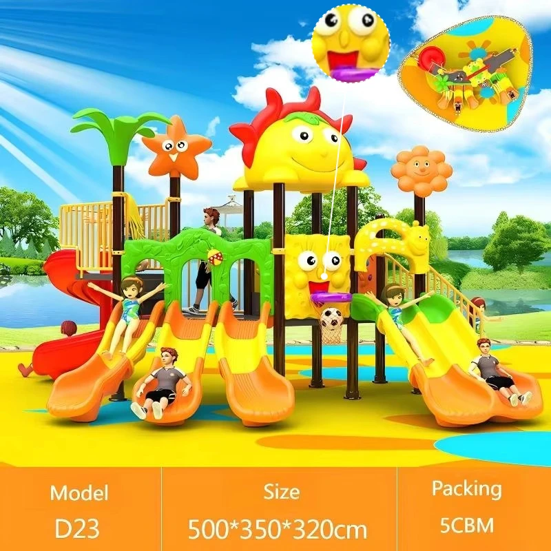 Premium Playground Solutions for Resorts Parks Colorful Plastic Slide Swing Set Safe Educational Outdoor Play Equipment for Kids