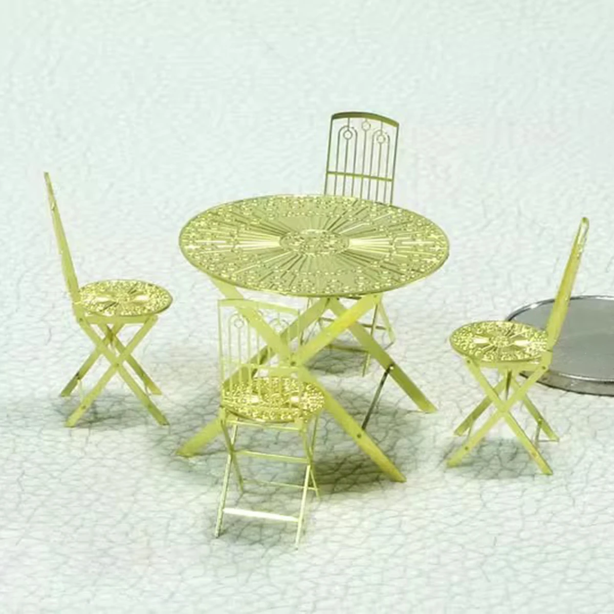

1/35 photo eatch PE sand table diorama Scale model kit metal stainless steel Outdoor folding chair Folding round table
