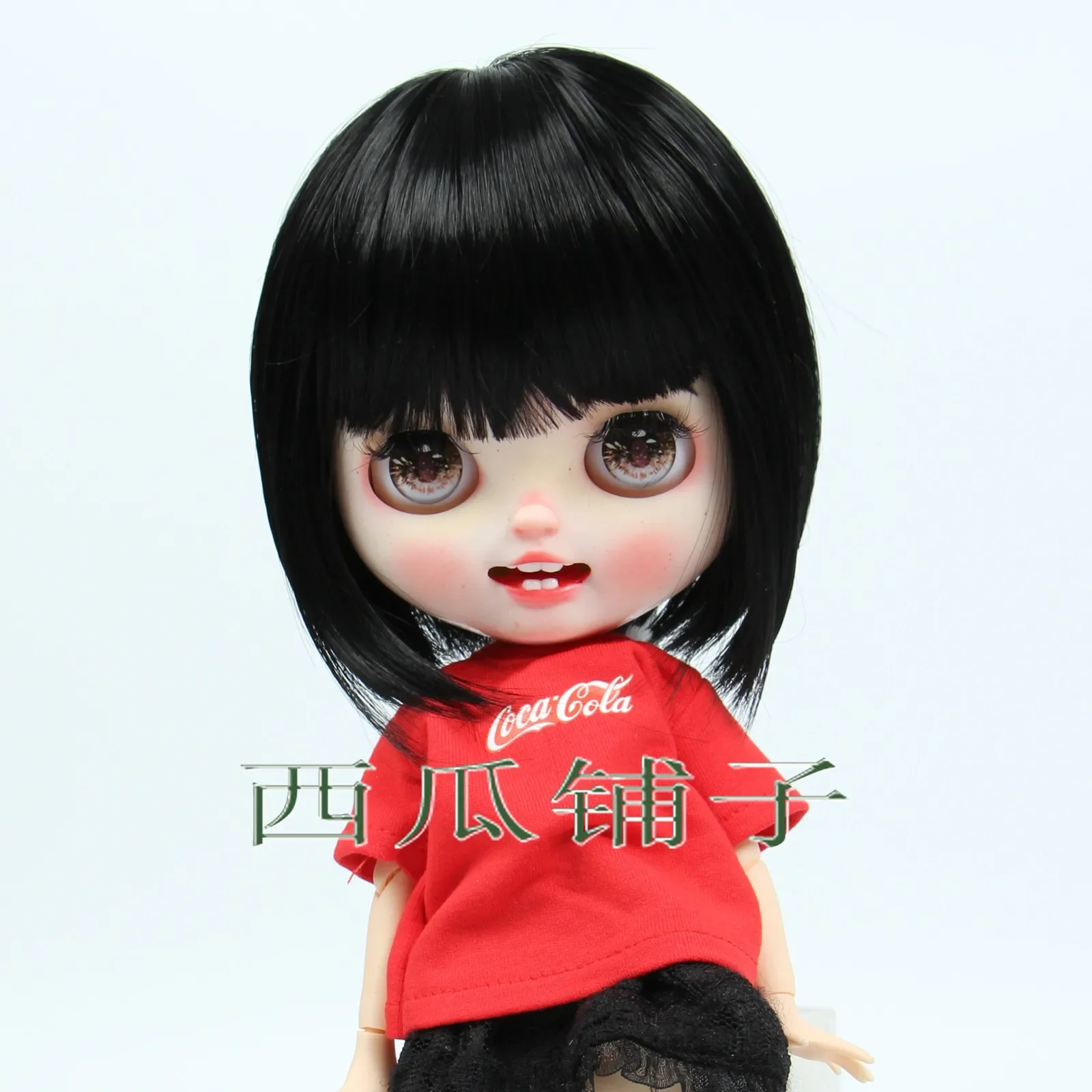 Untuk Blythe Wig boneka kecil Bobo rambut pendek koleksi rambut 25-27.5CM kepala boneka