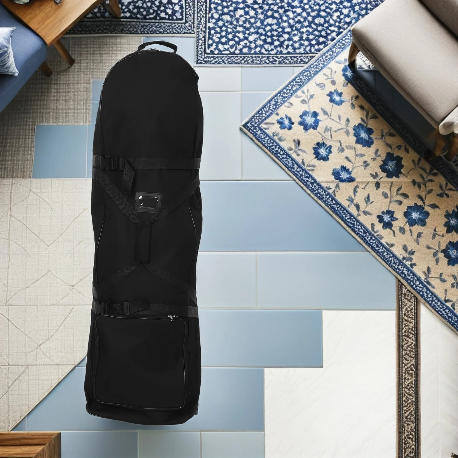 Golf Bag Travel Rain Cover Waterproof Airplane Approved Large Capacity Rolling Case for Clubs and Accessories on Trips Abroad