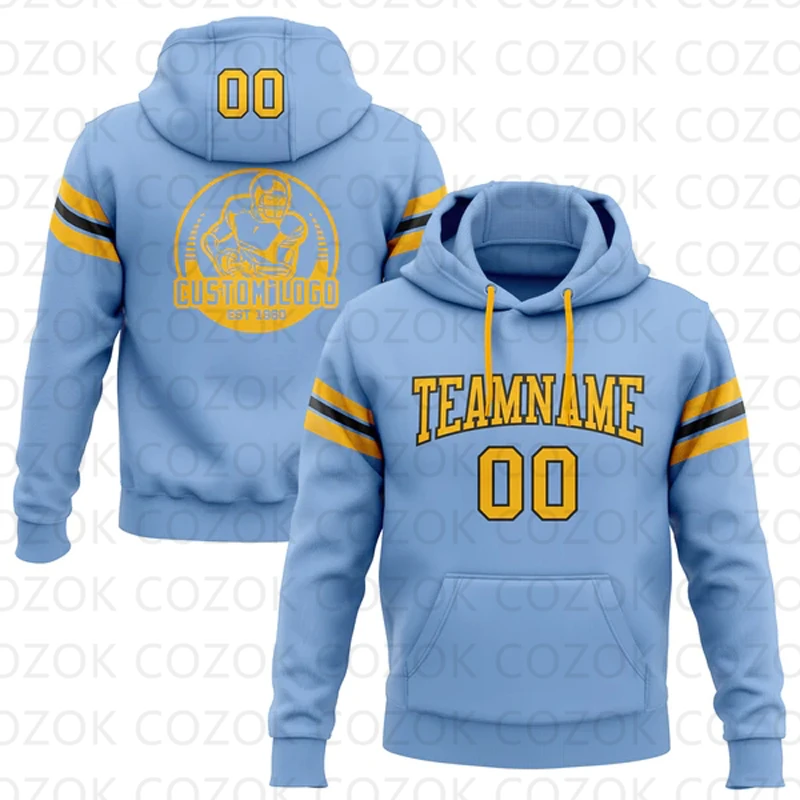 Customized Hoodie Blue Yellow Color Jersey 3D Printed  Unisex Pullovers Hoodie Casual Sweatshirts