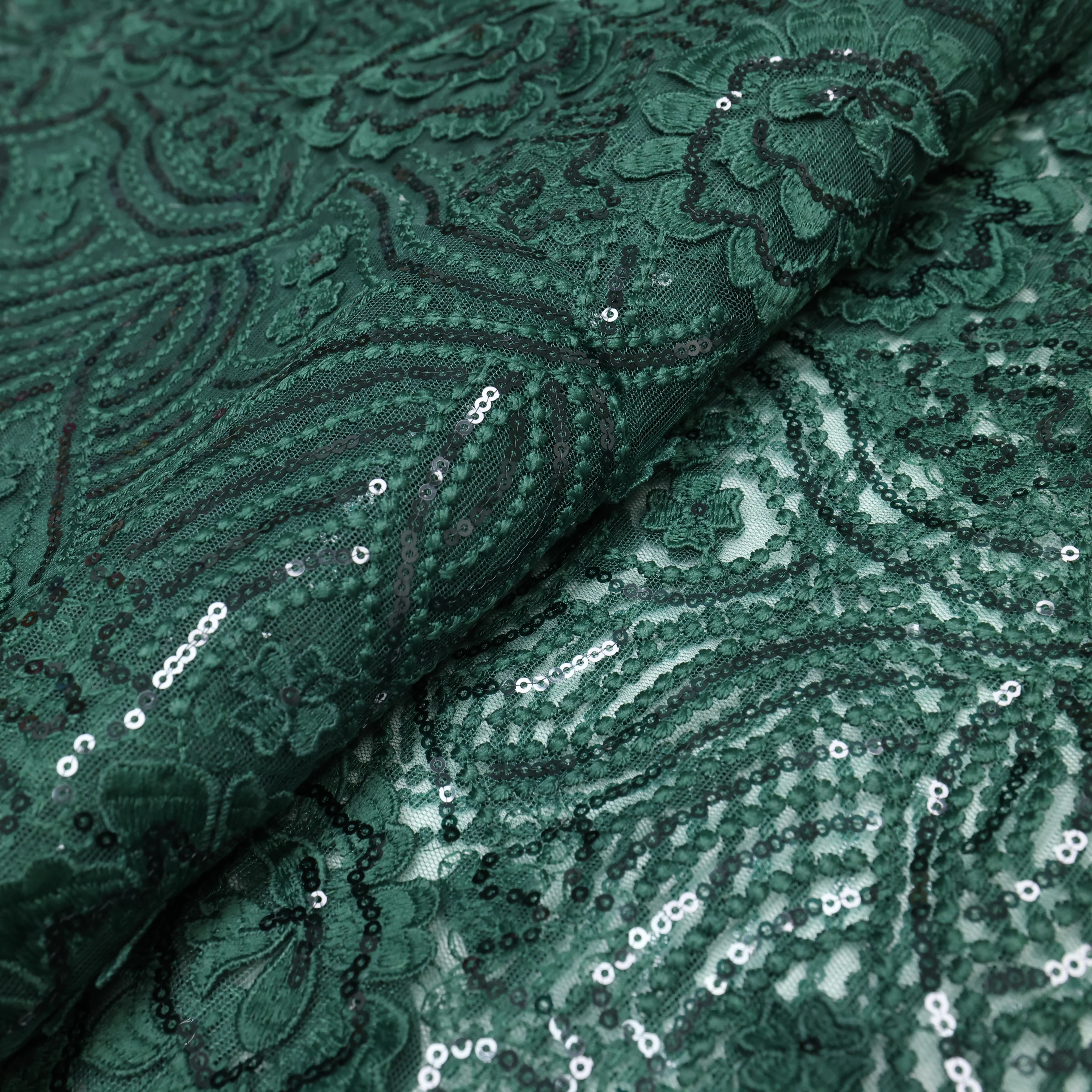 African Style Tissue Net Lace With Sequins Fabric Women Wedding Party Dresses Sewing Material For Women 5 Yards Tissue Cord Lace