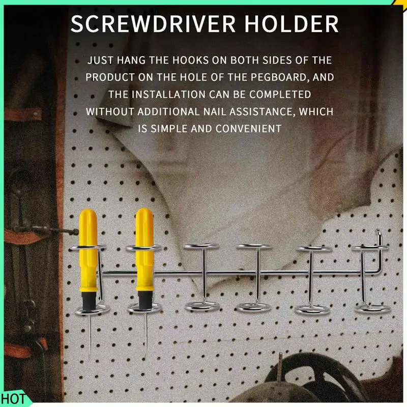 

AWAH 8 Pcs Screwdriver Holder Pegboard Multi-Tool Holder Accessory Pegboard Accessories Multi-Ring Tool Holder For Pegboard