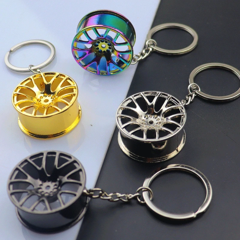 Creative Wheel Tire Style Keychain Speed Gearbox Gear Head Key Ring Metal Car Trinket Keyring Boyfriend Unique Birthday Gift