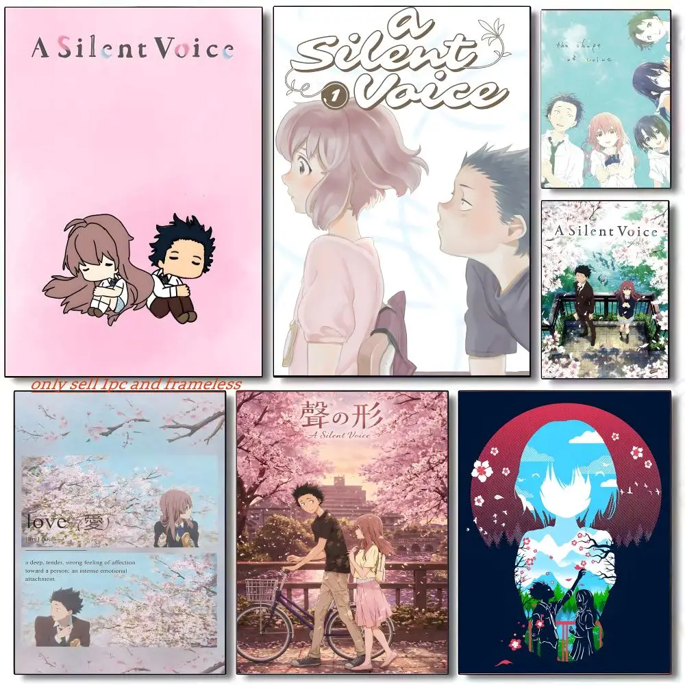 Love Cartoon Anime Couple A-A Silent Voice Poster Poster painting with prints Home bedroom living room decoration gift