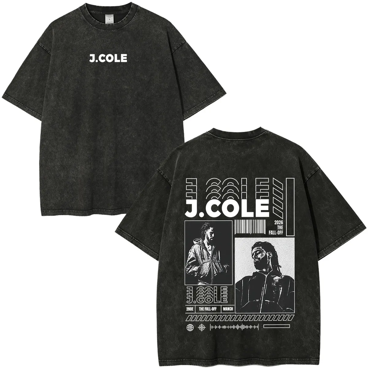 Rapper J Cole The Fall Off Tour 2026 Vintage Washed T Shirt Men's Women Clothing Hip Hop Fashion Oversized T-shirt Streetwear