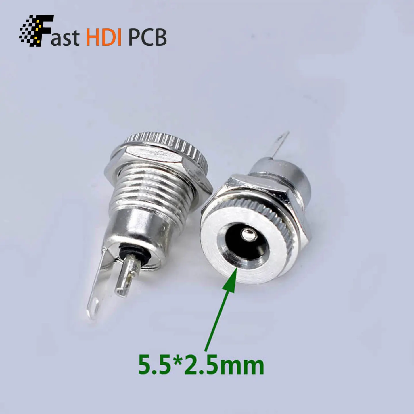 DC-099 All Metal DC Power Jack 5.5x2.1mm/5.5x2.5mm Female Socket with Nut Washer Waterproof Cap Optional for CCTVLED Panel Mount