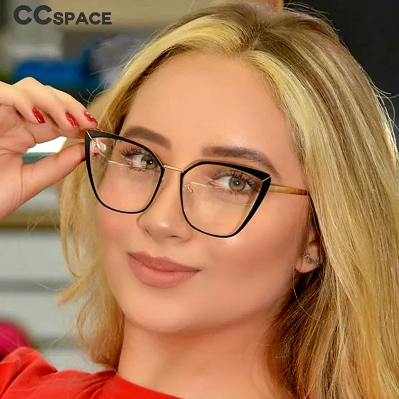 Luxury Brands Glasses Metal Glasses Frames Women Anti Blue Light Computer Glasses Prescription Glasses 48104