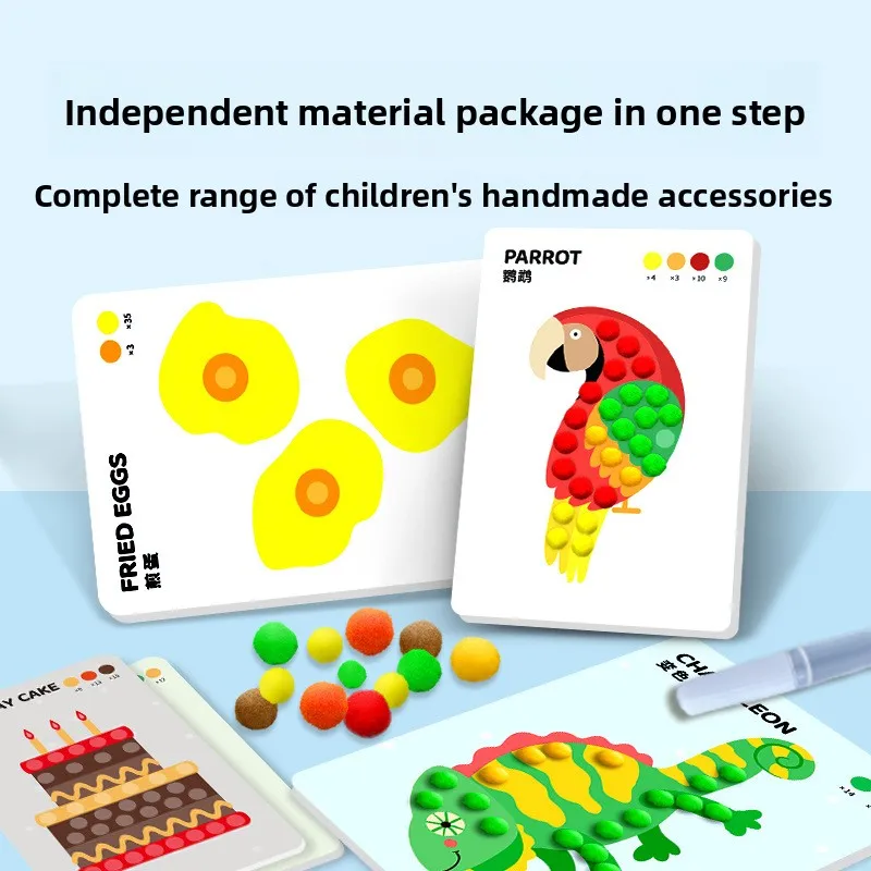 Bambini Palla pelosa Pasta Pittura Giocattolo Regalo Produzione fai-da-te Materiale Imballaggio Palla di peluche creativa Giocattoli artigianali per bambini Regali