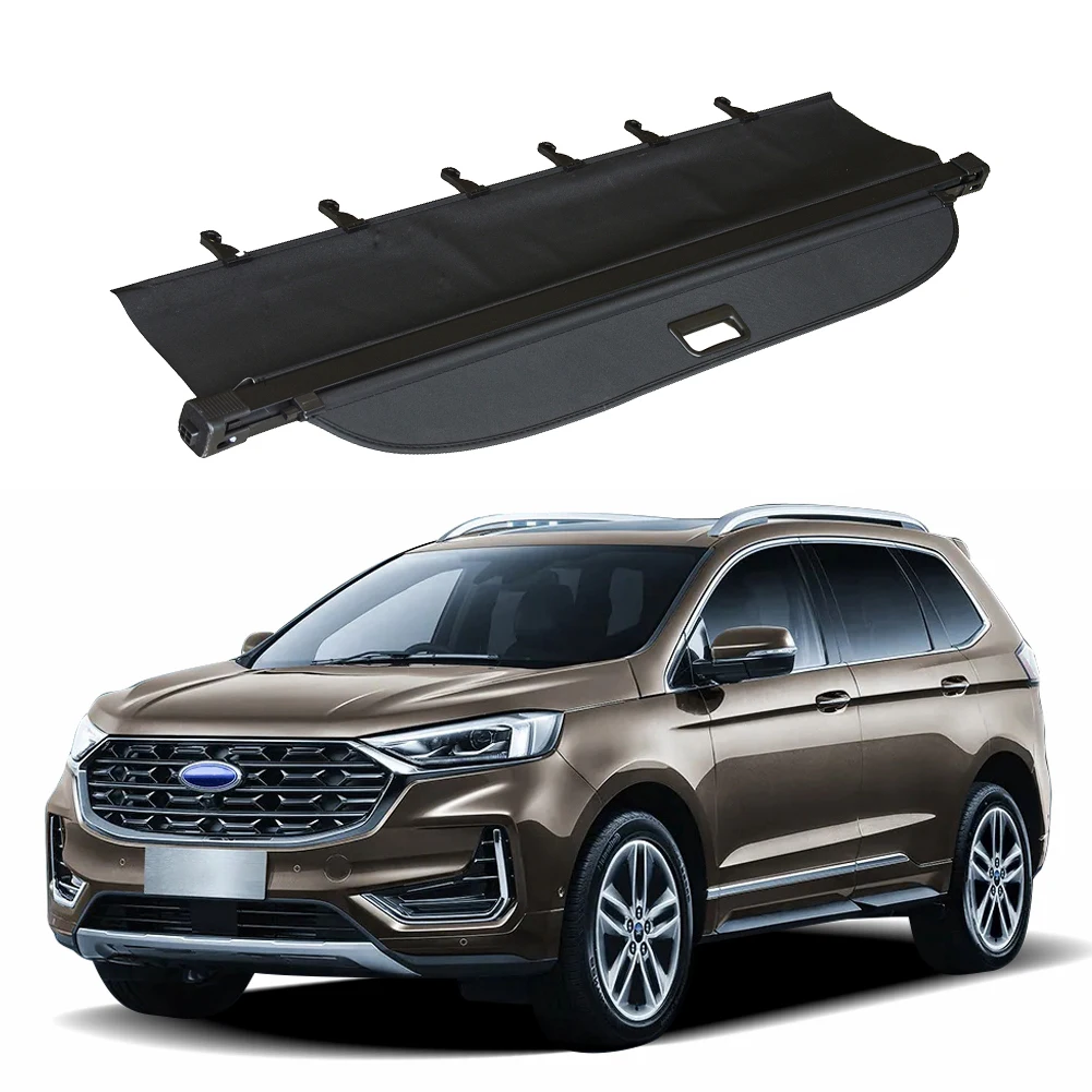 Car Rear Trunk Cargo Cover Fit For Ford Edge 2015-2020 Interior Luggage Carrier Curtain with Pull Buckle