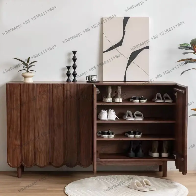 LD  Mobile Organizer Shoe Cabinet Storage Living Room Display Wooden Modern Designer Shoe Shelf Luxury Muebles