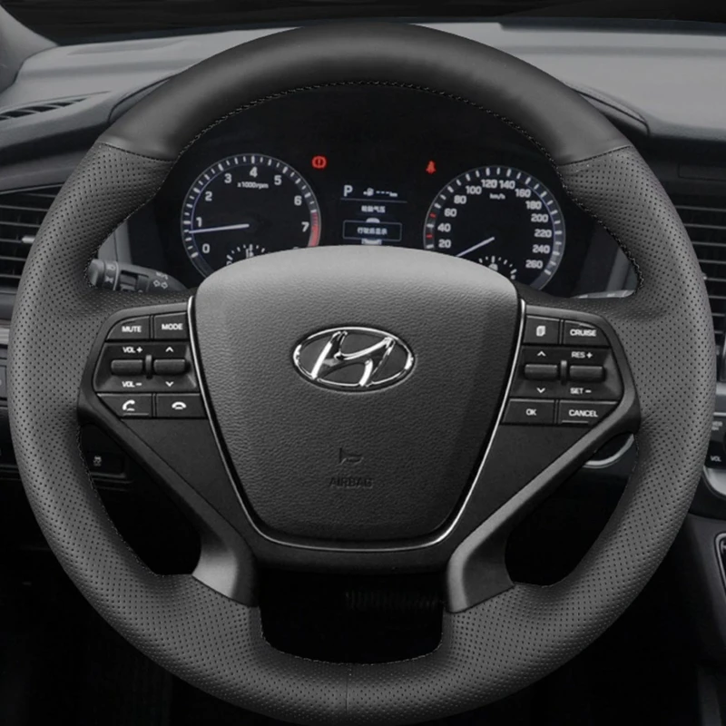 Car Steering Wheel Cover For Hyundai Sonata 9 2015 - 2017 (4-Spoke) Customized DIY Car Accessory Original Steering Wheel Braid