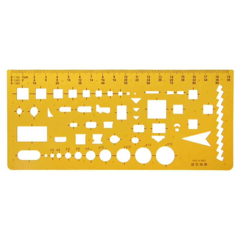 K Resin Lingkaran Geometris Templat Penggaris Gambar Stensil Alat Ukur Siswa Dropship