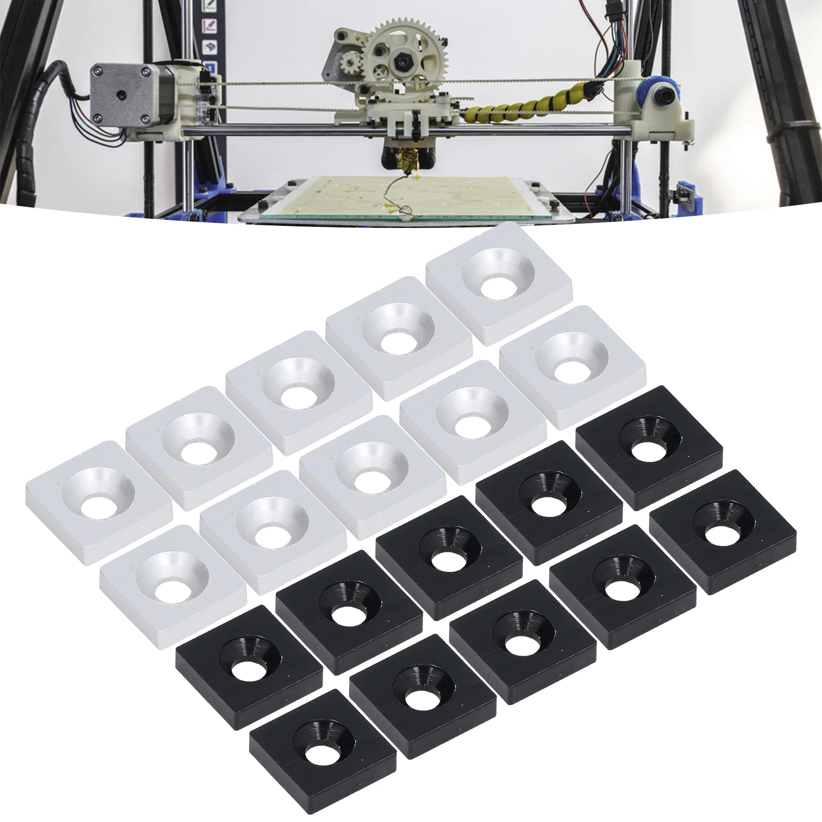 Metal Cover Plug 10Pcs Profile End Caps Aluminum Alloy Single Hole Cover Plate for Industrial CNC Equipment