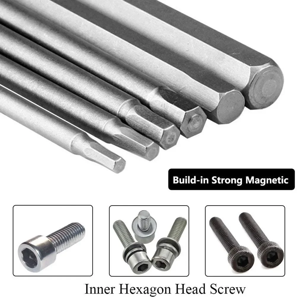 

Magnetic Screwdriver Bit Set, 6PCS Hex Head Bits with 1/4 Hex Shank, Convenient for Vertical or Tilted Screw Fixing