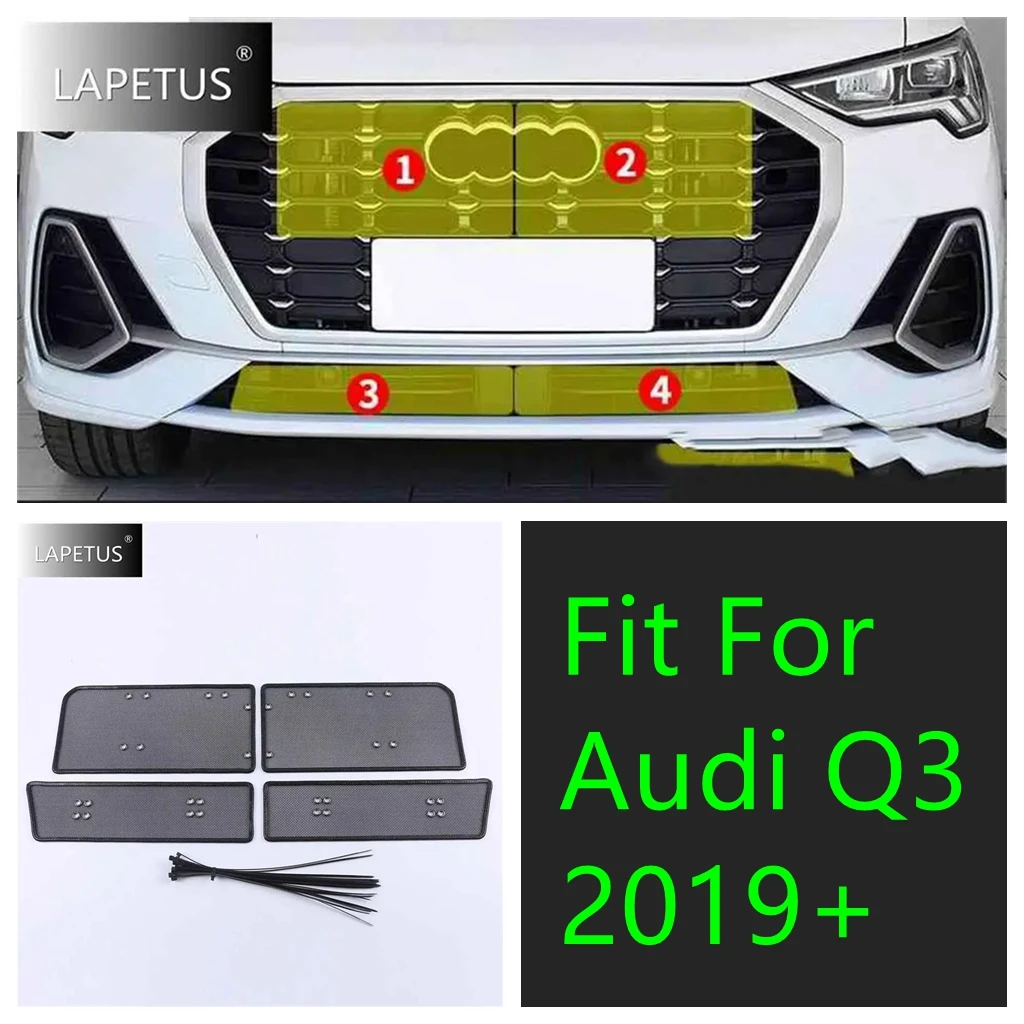 

Car Middle Insect Screening Mesh Front Grille Insert Net Anti-leaf Dust Protection Cover Accessories Fit For Audi Q3 2019 - 2024